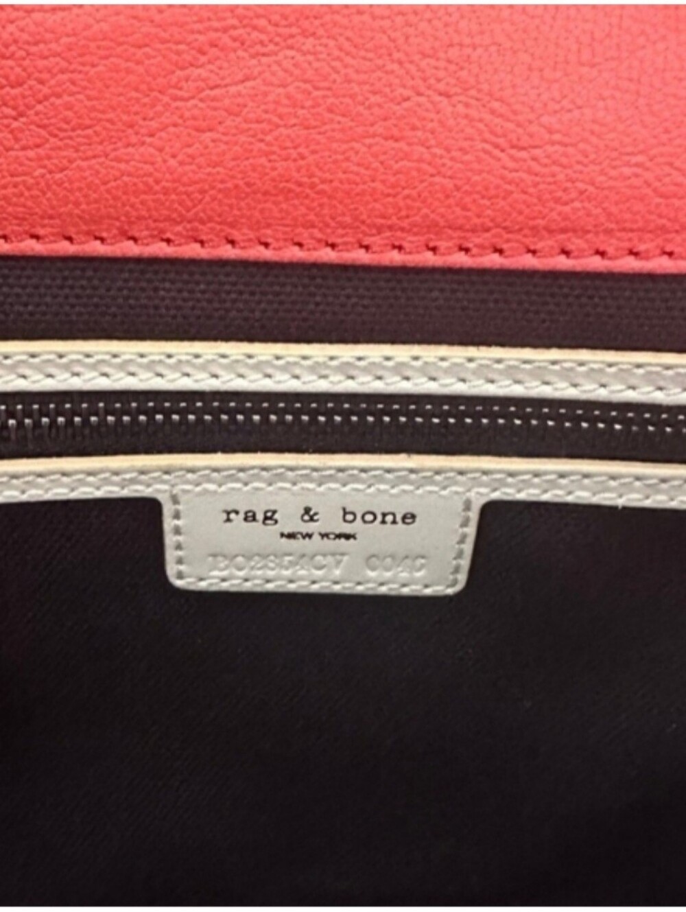 Rag & Bone Large Leather Pilot Clutch Crossbody Bag Red Coral - Picture 7 of 15